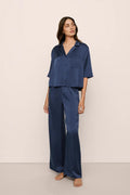 Inez Washable Silk Relaxed Wide Leg Pant PJ Set