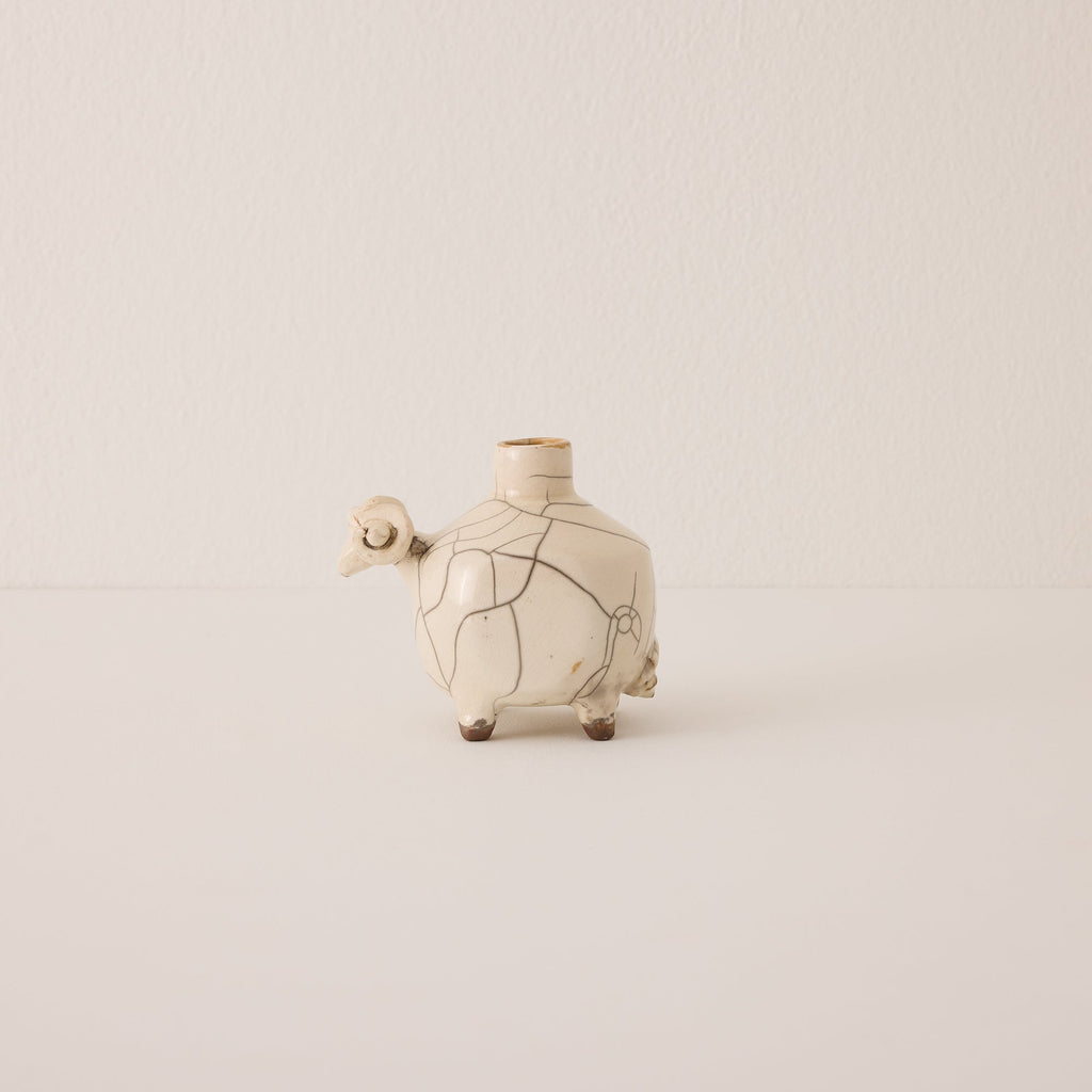 Ram Candle Holder - Cream