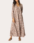 Fiore Floral Pleated A-Line Maxi Dress