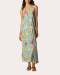 Lola Floral Silk Halter Maxi Dress