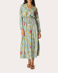 Bella Floral Silk Smocked Midi Skirt