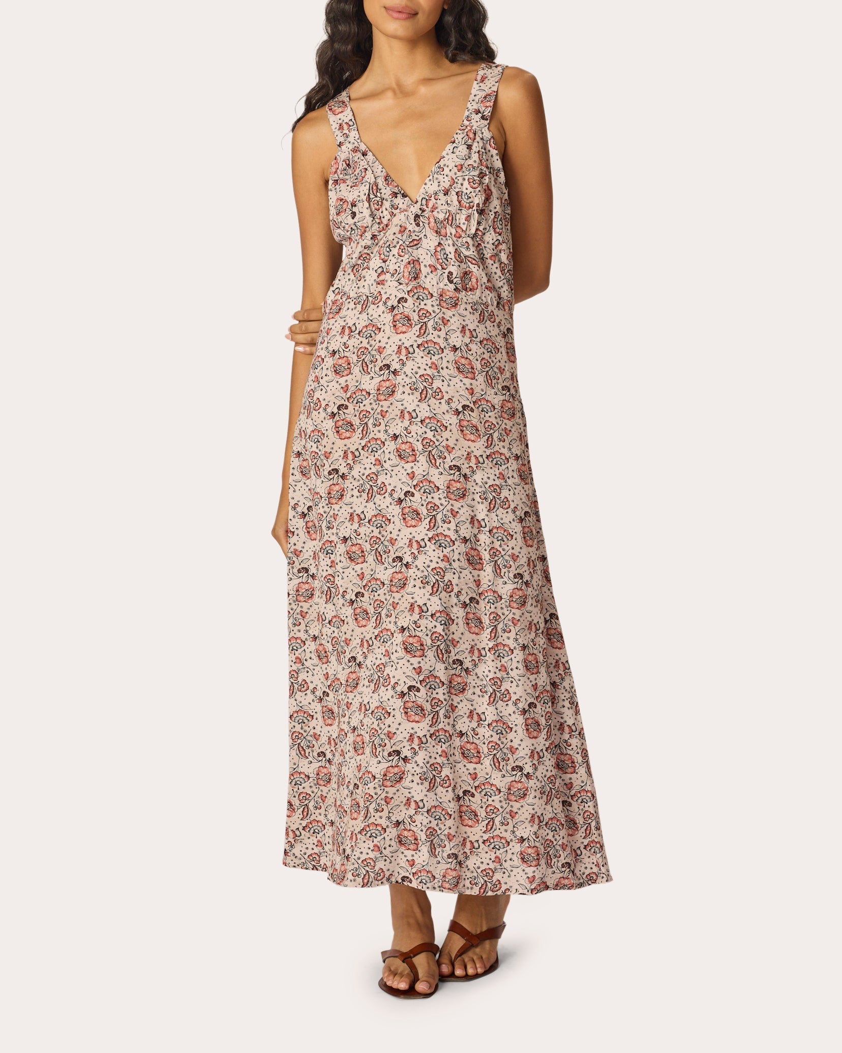 Jackie Floral Bias-Cut A-Line Maxi Dress