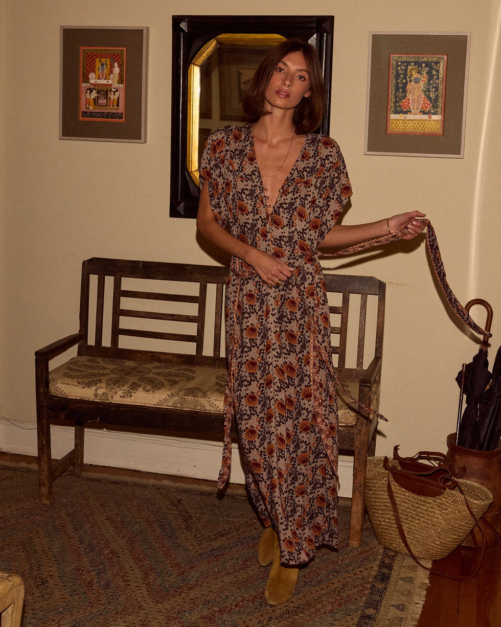 Monica Floral V-Neck Maxi Dress