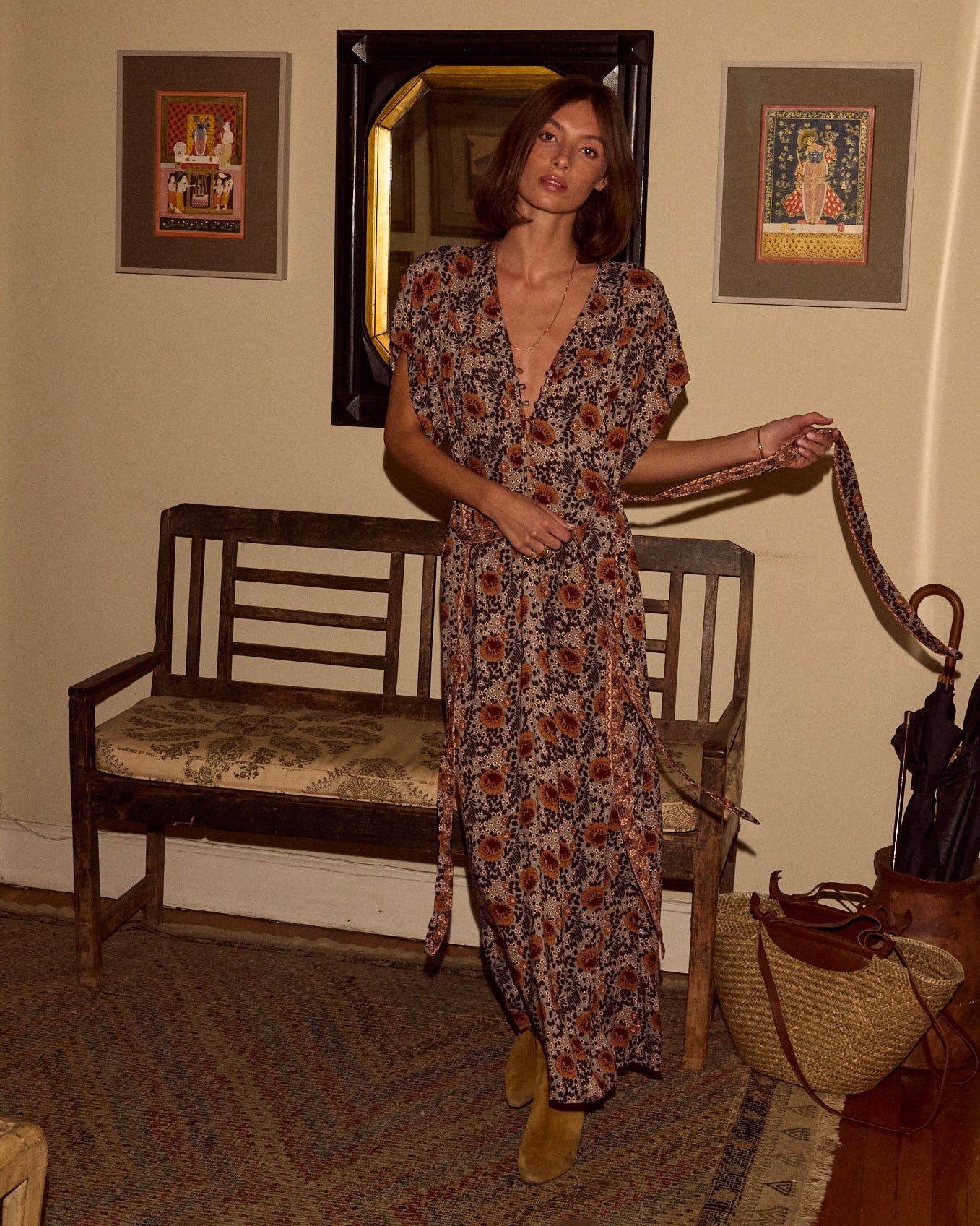 Monica Floral V-Neck Maxi Dress