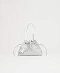 Drawstring Pouchette - Crinkled Silver