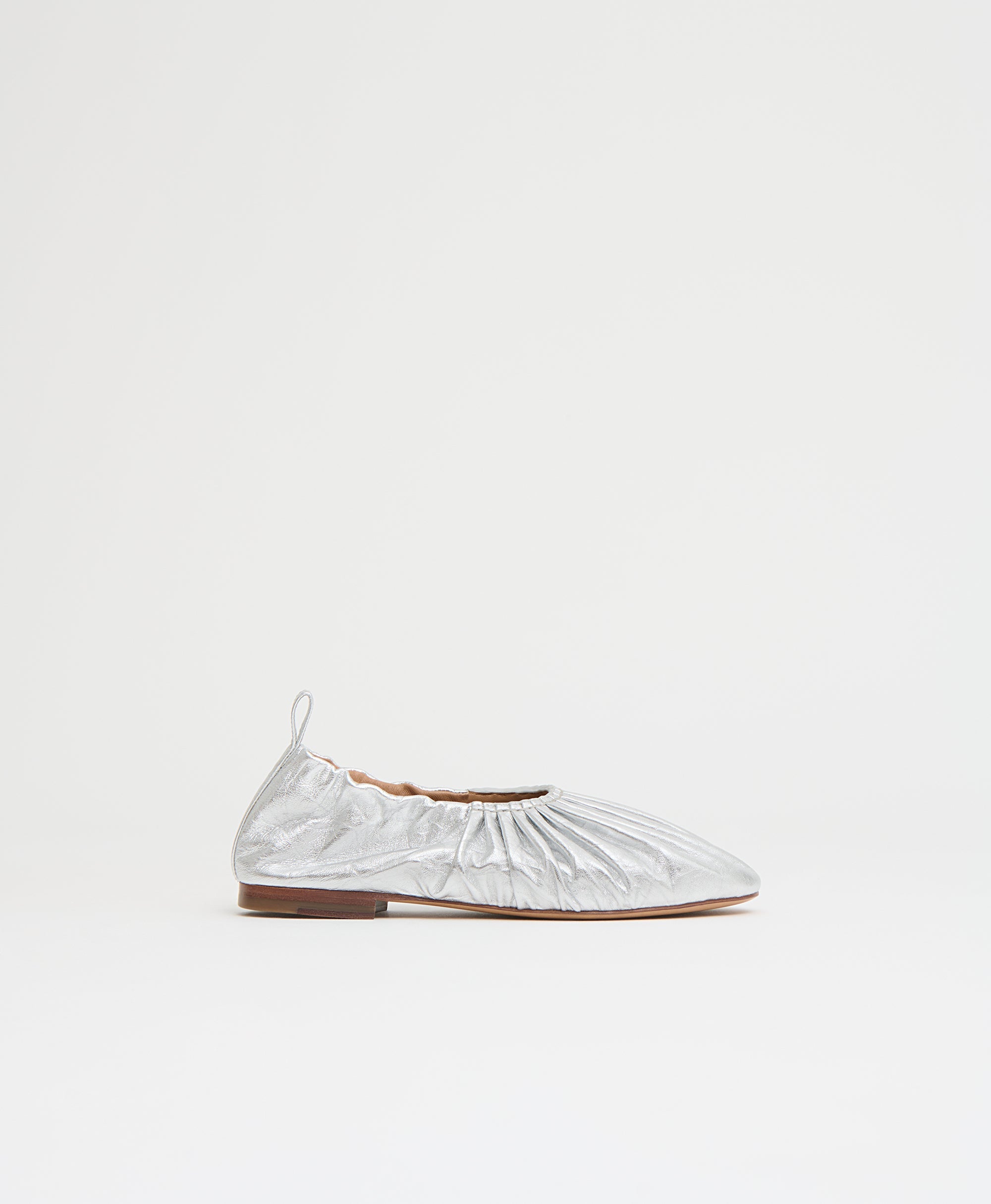 Ruched Ballerina - Crinkle Silver