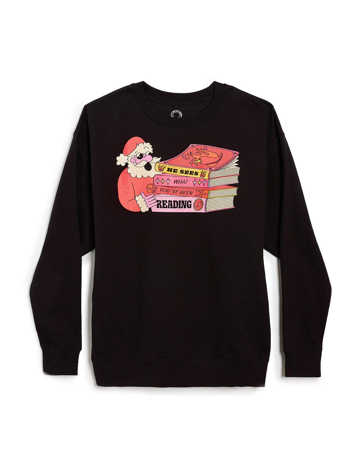 Santa: He Sees What You've Been Reading Unisex Sweatshirt (Print Shop)