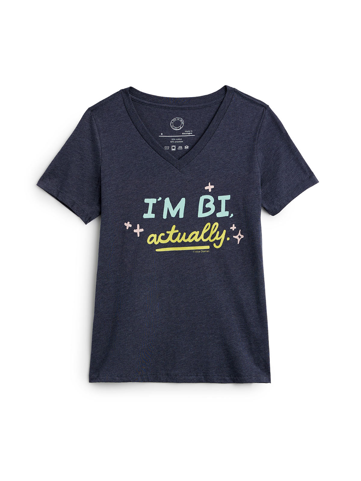 Heartstopper: I'm Bi Actually Women's V-Neck T-Shirt (Print Shop)