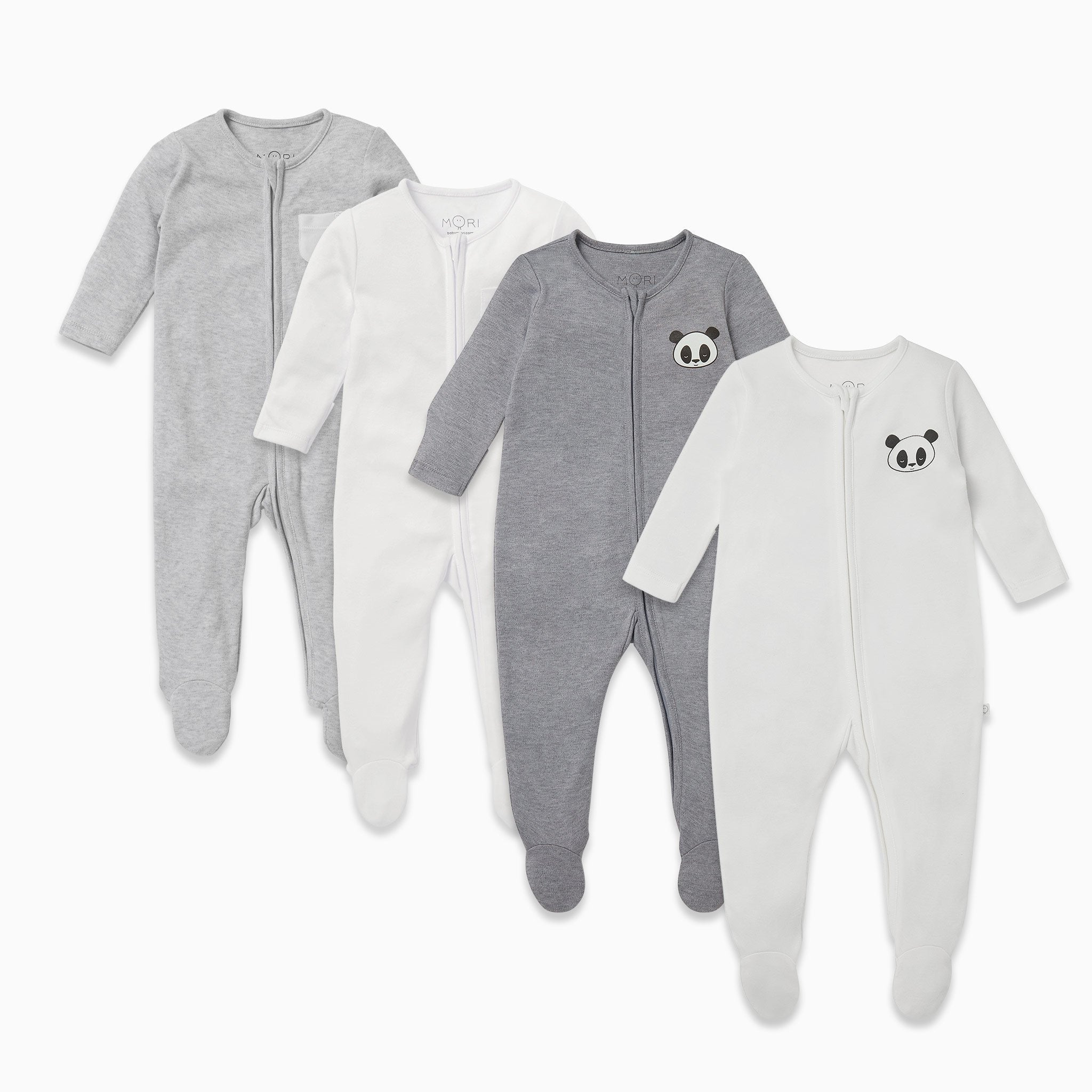Panda Pal Zip-Up Sleepsuit 4 Pack