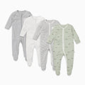 Panda Zip-Up Sleepsuit 4 Pack