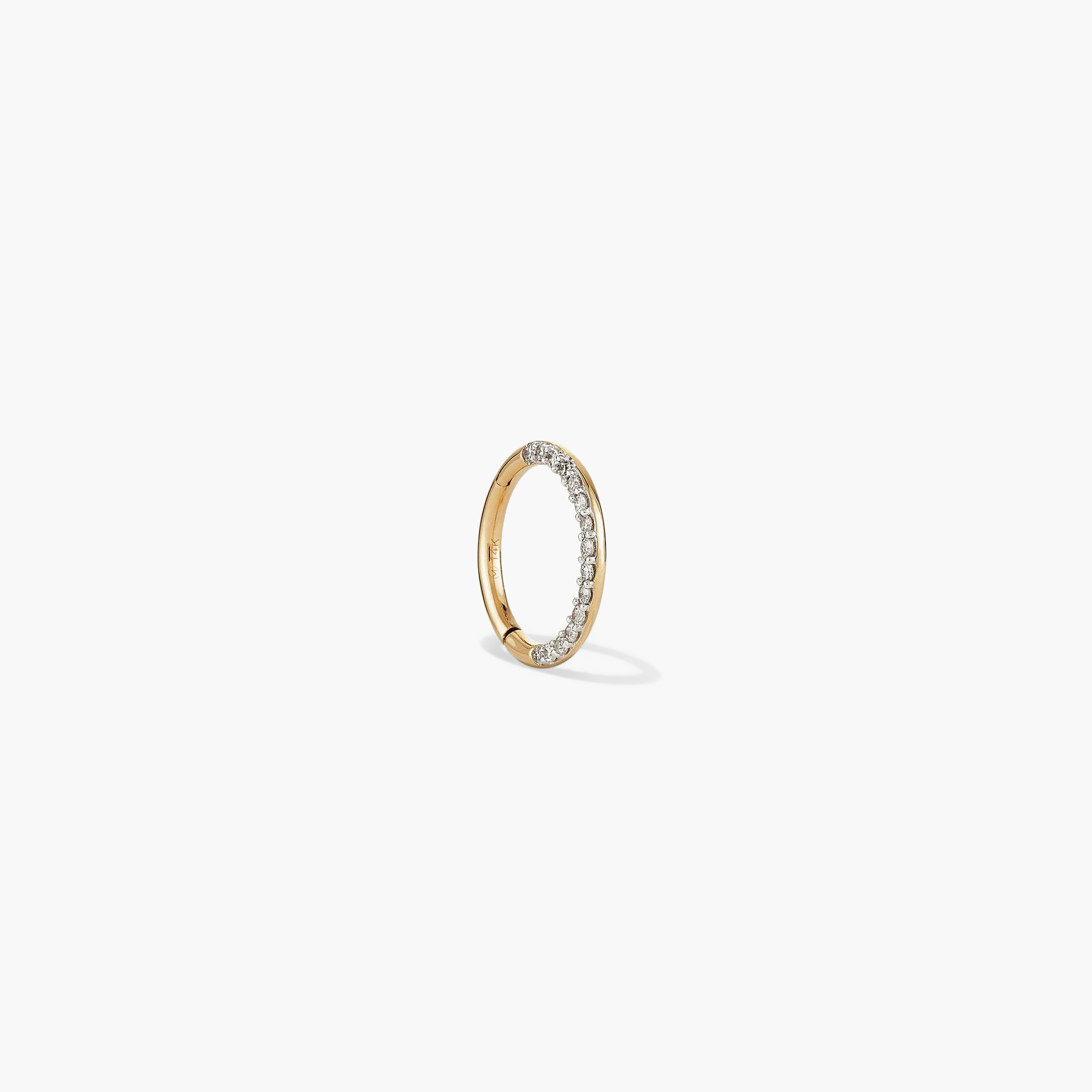 Single Cartilage Pavé Diamond Mini Hoop