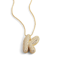 Pave Bubble Initial Necklace