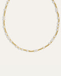 Pearl and Gold Beaded Adjustable Choker Necklace