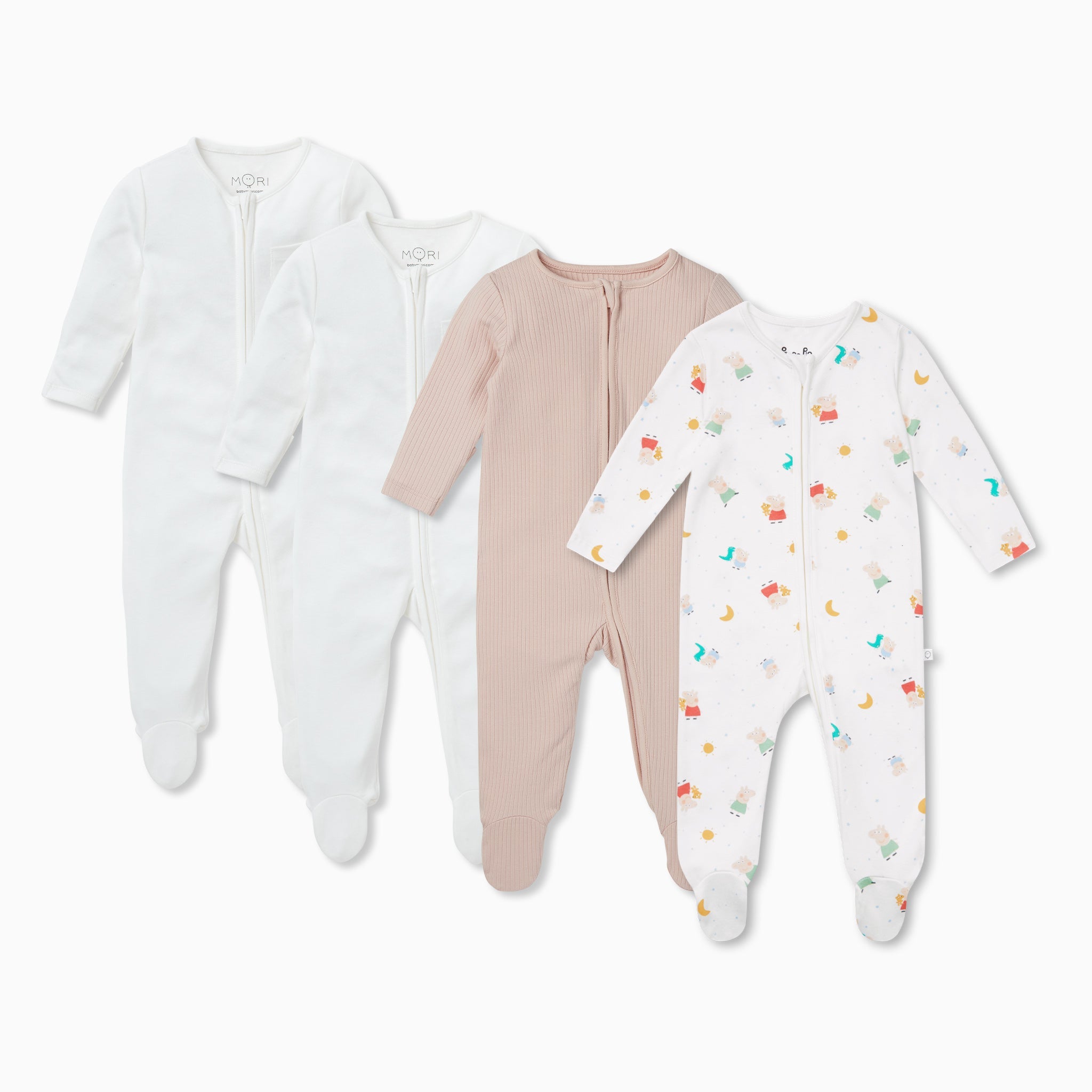 Peppa Pig Zip Sleepsuits 4 Pack