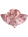 Gingham Cherries / Muslin Wide Brim Sunhat