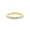 Women's 2MM Round Cut Moissanite Eternity Band Ring in Yellow Gold Vermeil
