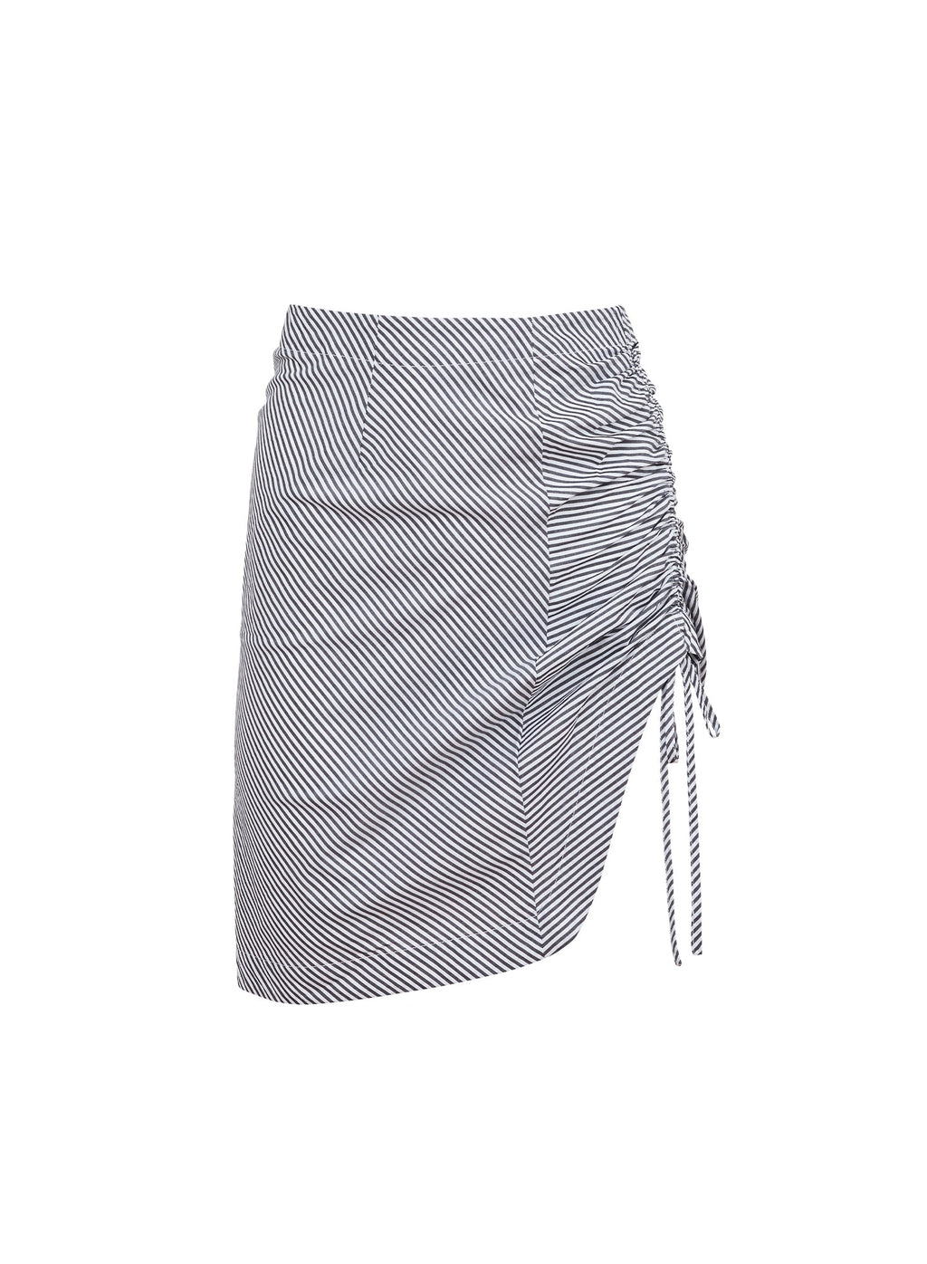 Poplin Draped Ruched Skirt