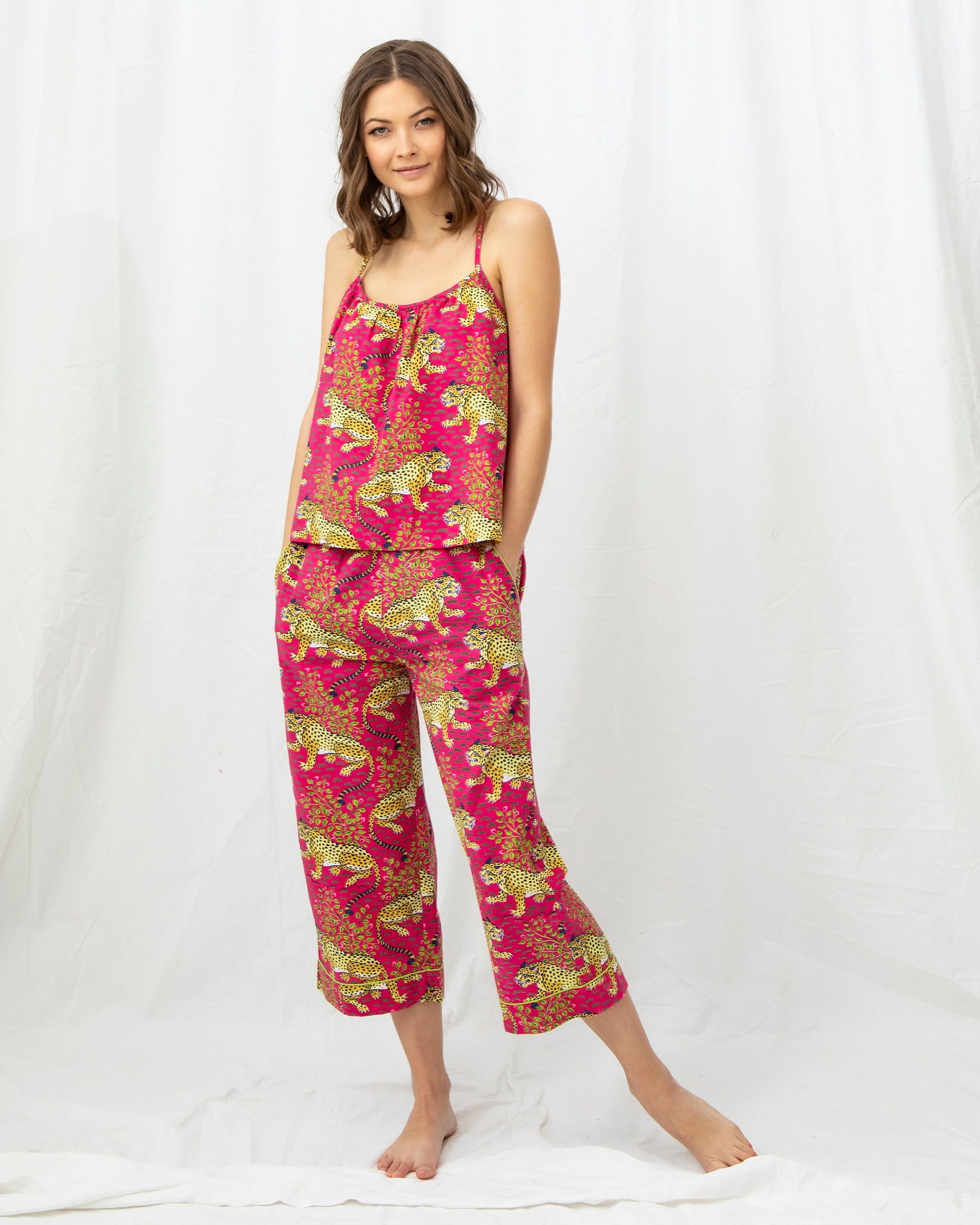 Bagheera - Cami Cropped Set - Hot Pink