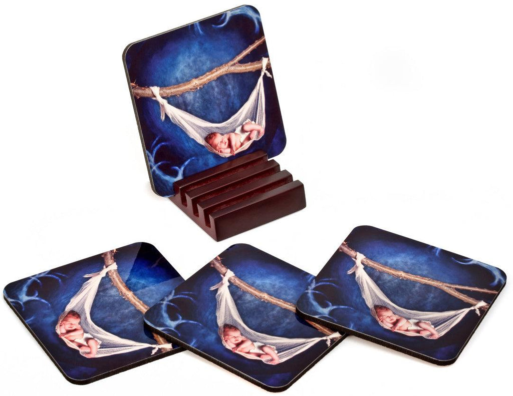 Coasters with Mahogany Stand