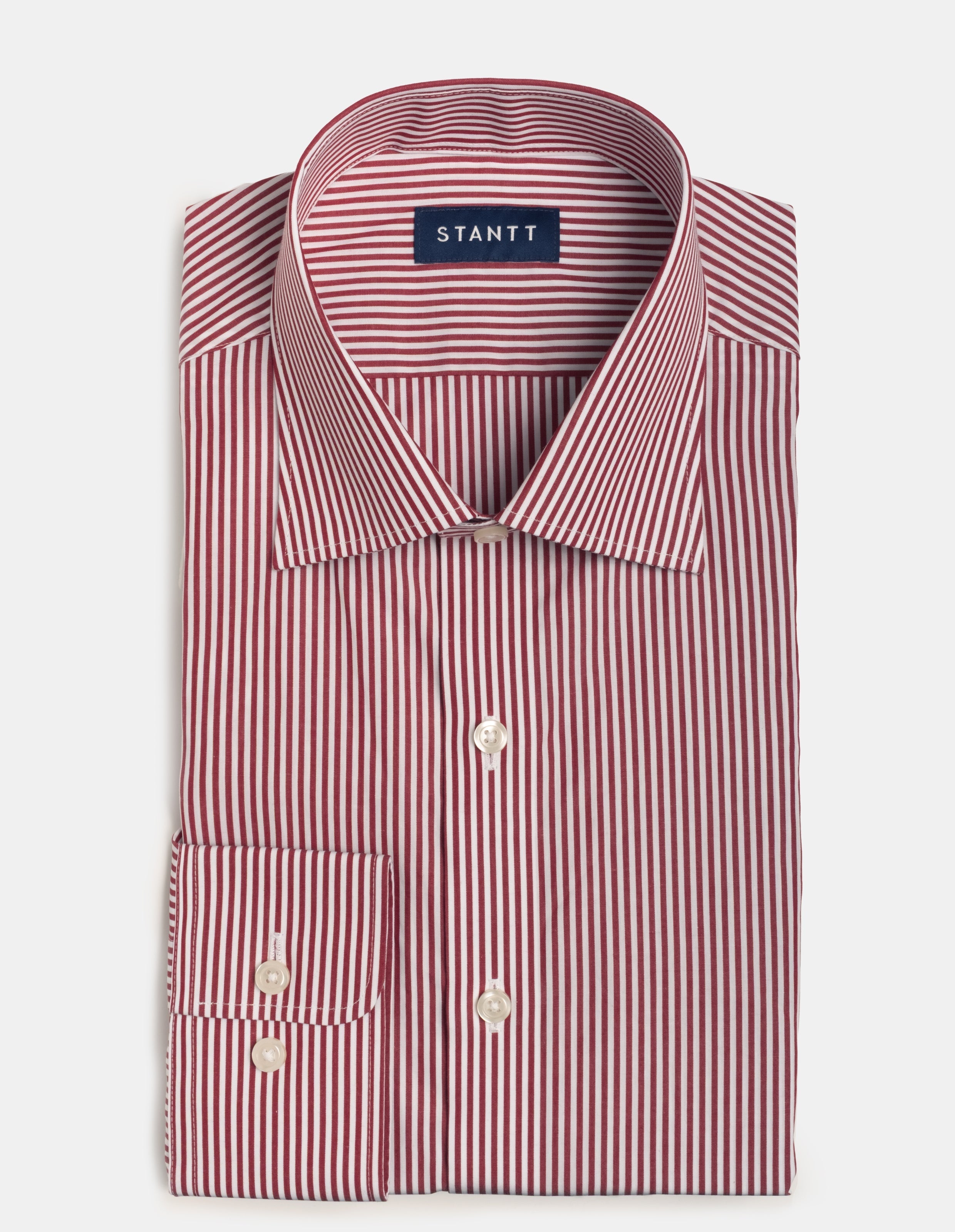 Wrinkle-Resistant Poplin - Ruby Bengal Stripe
