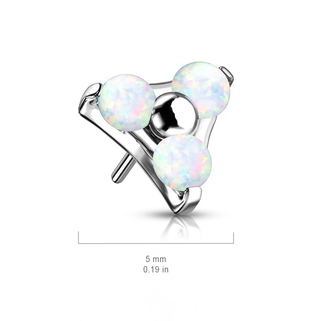 Premium G23 Titanium Triple Claw-Set Opal Threadless Top