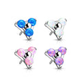 Premium G23 Titanium Triple Claw-Set Opal Threadless Top
