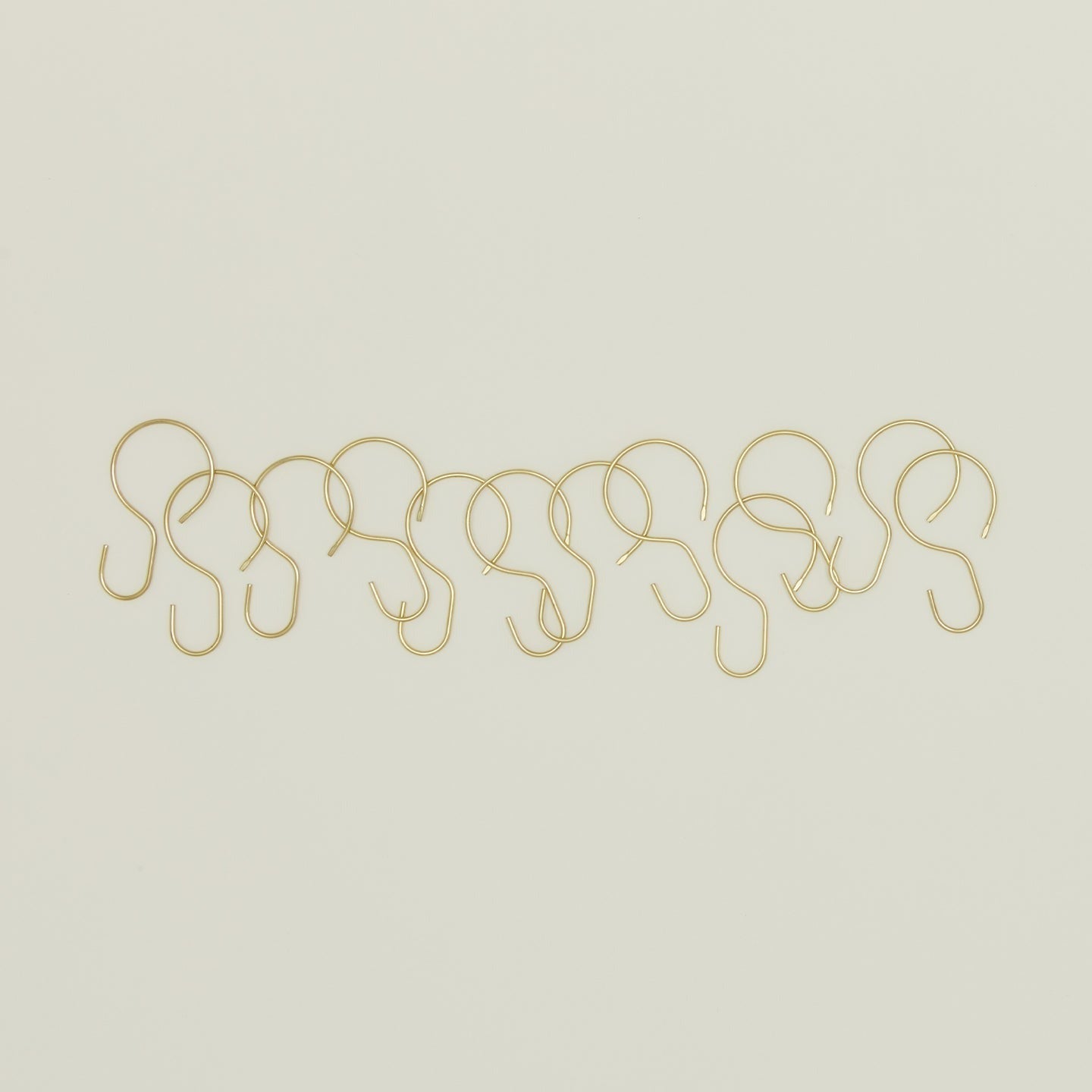 Shower Curtain Hooks, Set of 12 - Brass