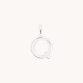 Q Initial Charm 9k White Gold