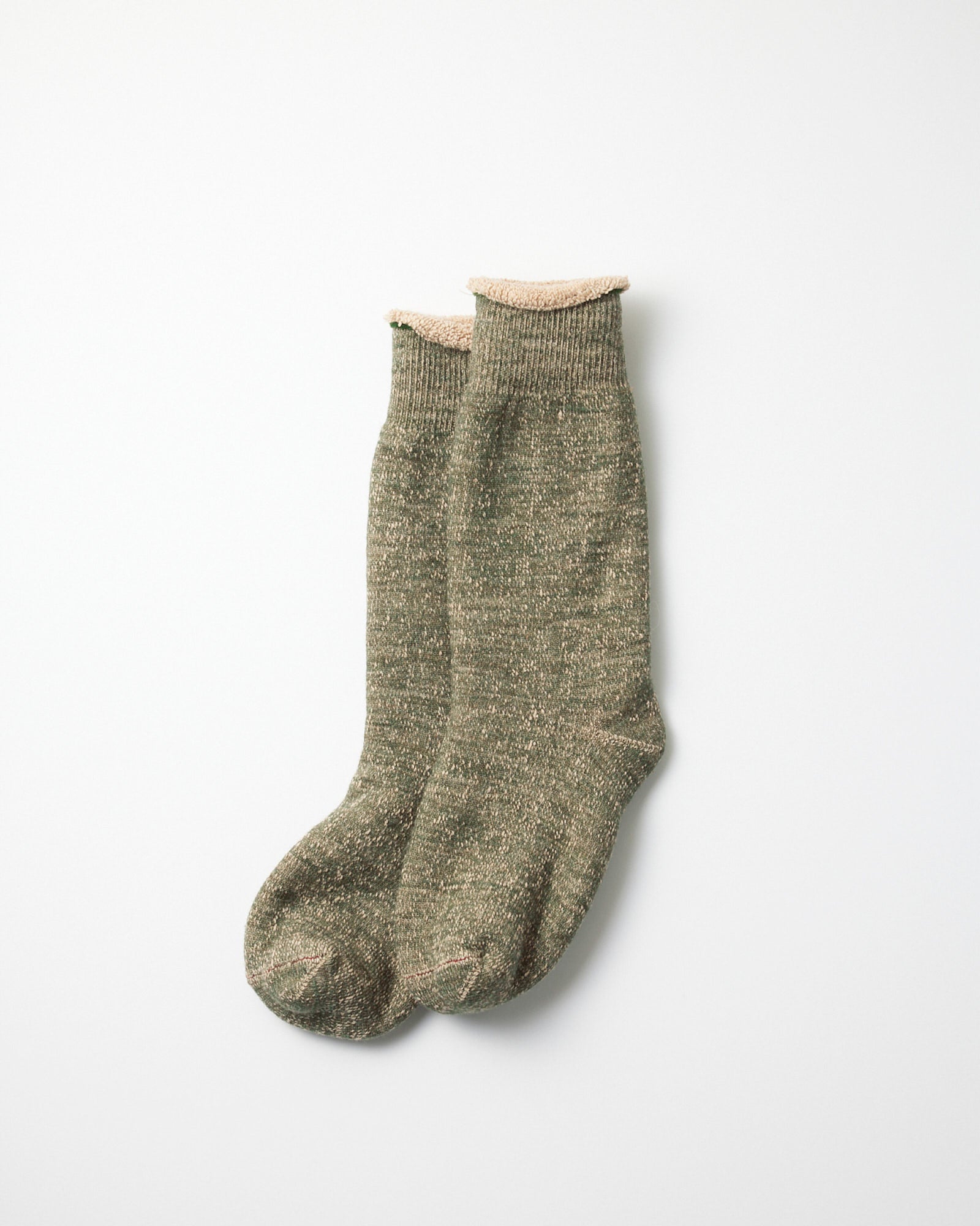 1001 Crew Socks in Green/Brown