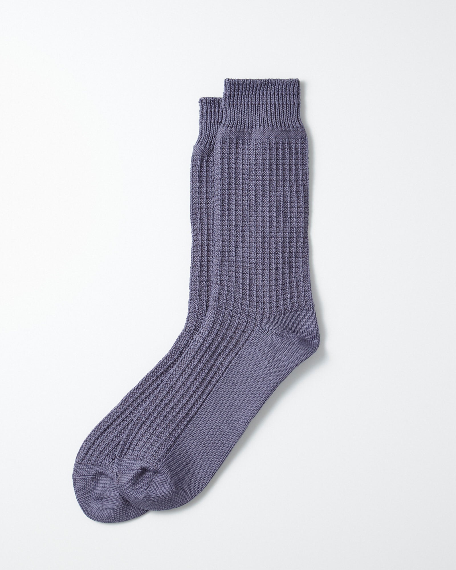 1110 Waffle Crew Socks in Steel Blue