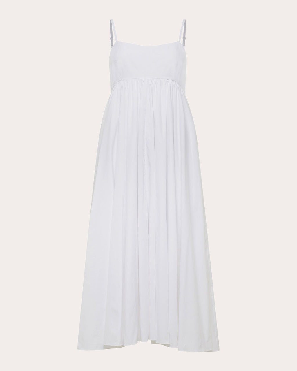 Rachel Gathered-Waist Cotton Midi Dress