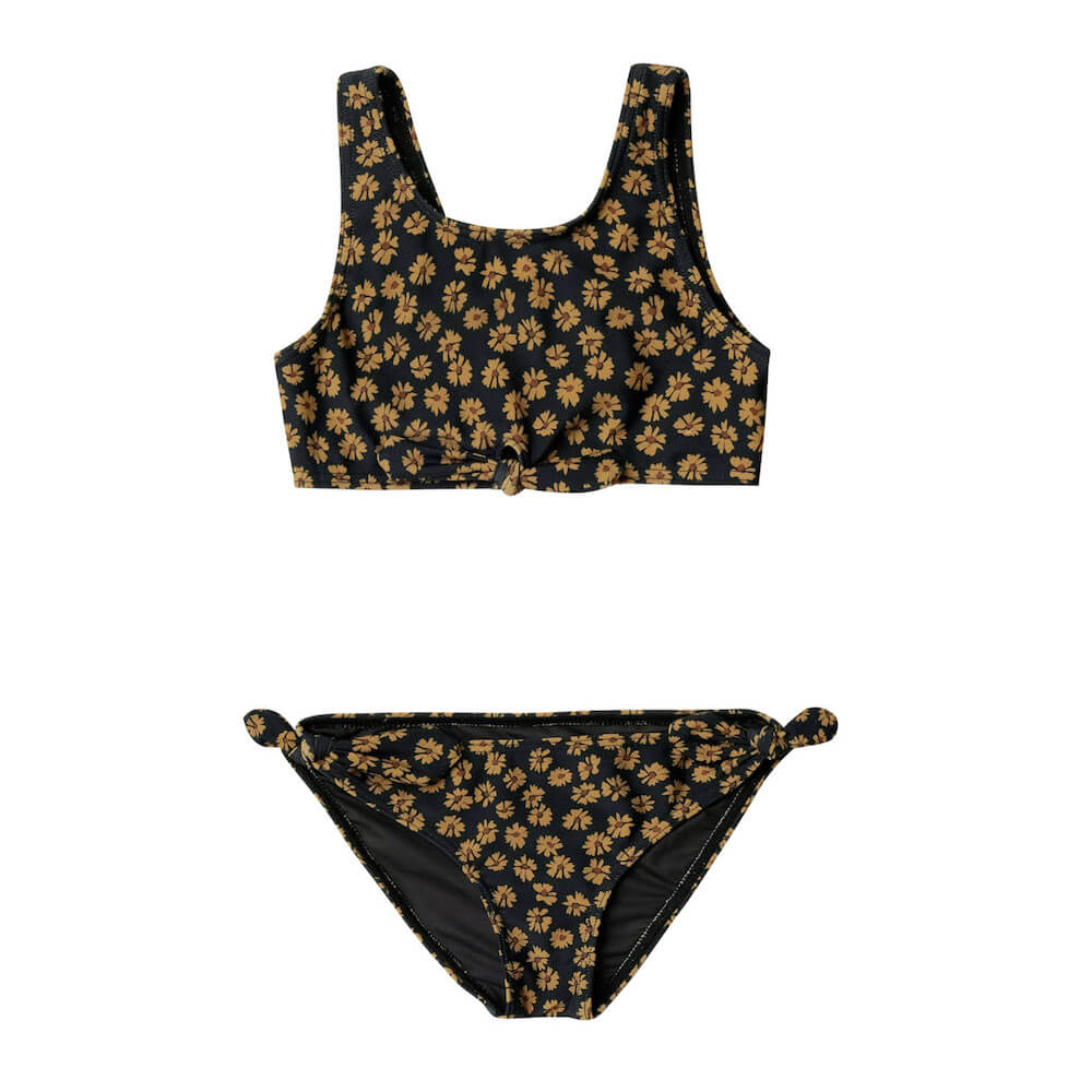 Knotted Bikini Black Floral