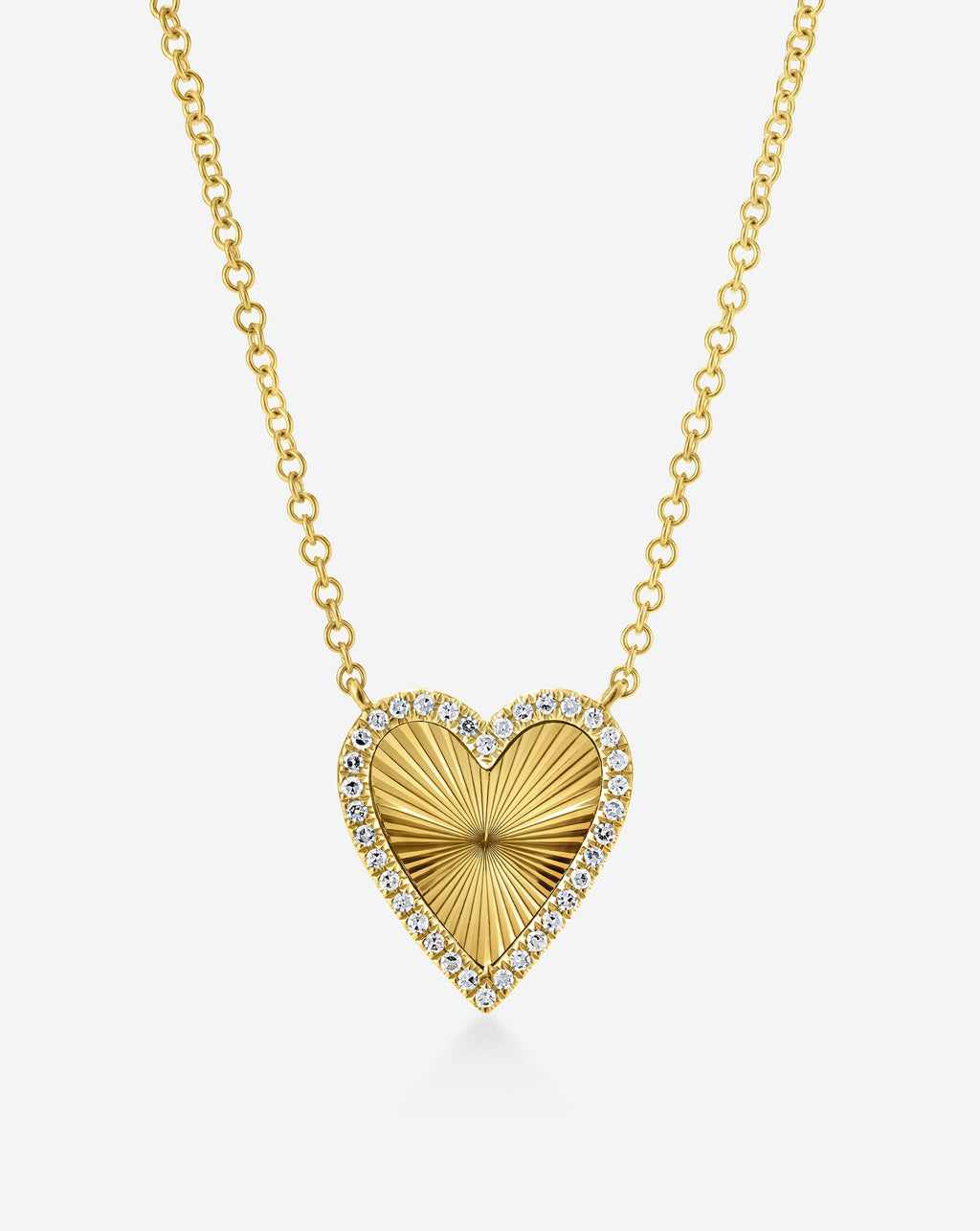Fluted Heart Necklace