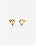 Framed Lab Diamond Heart Studs