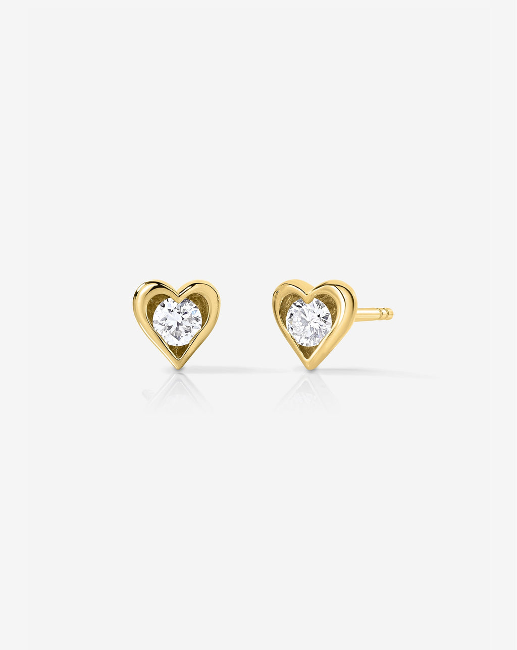Framed Lab Diamond Heart Studs