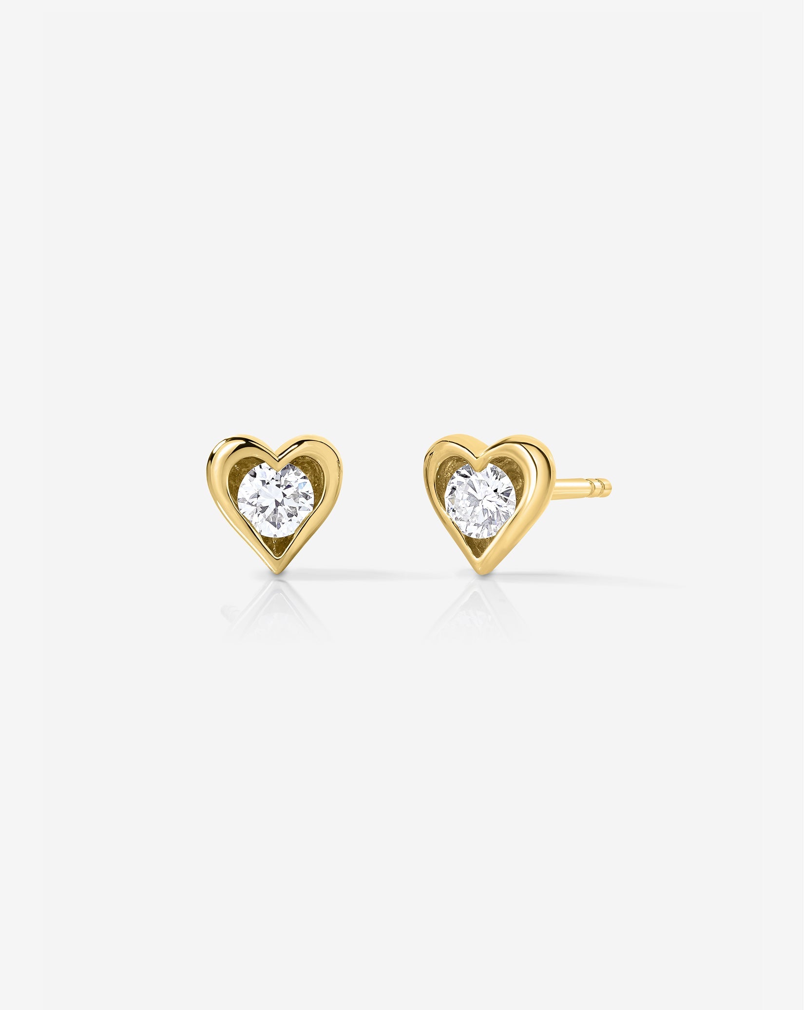 Framed Lab Diamond Heart Studs