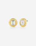 Framed Emerald Lab Diamond Studs