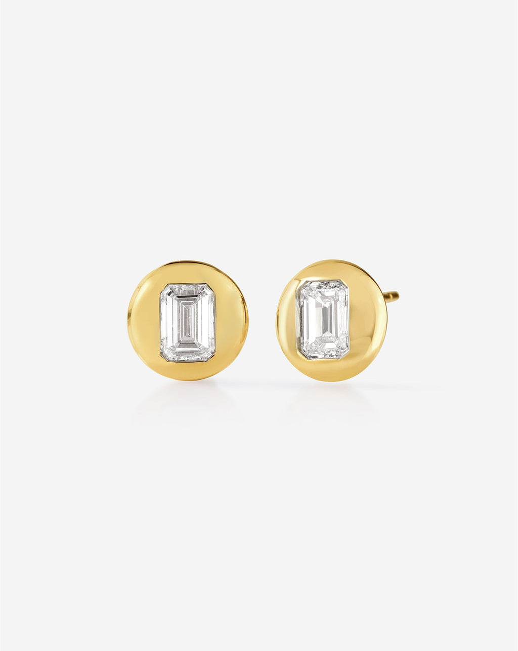 Framed Emerald Lab Diamond Studs