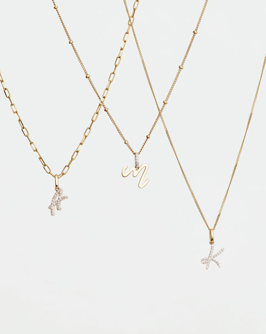 Diamond Script Initial Pendant