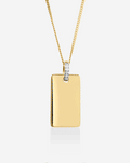 Engravable Rectangle Pendant Necklace