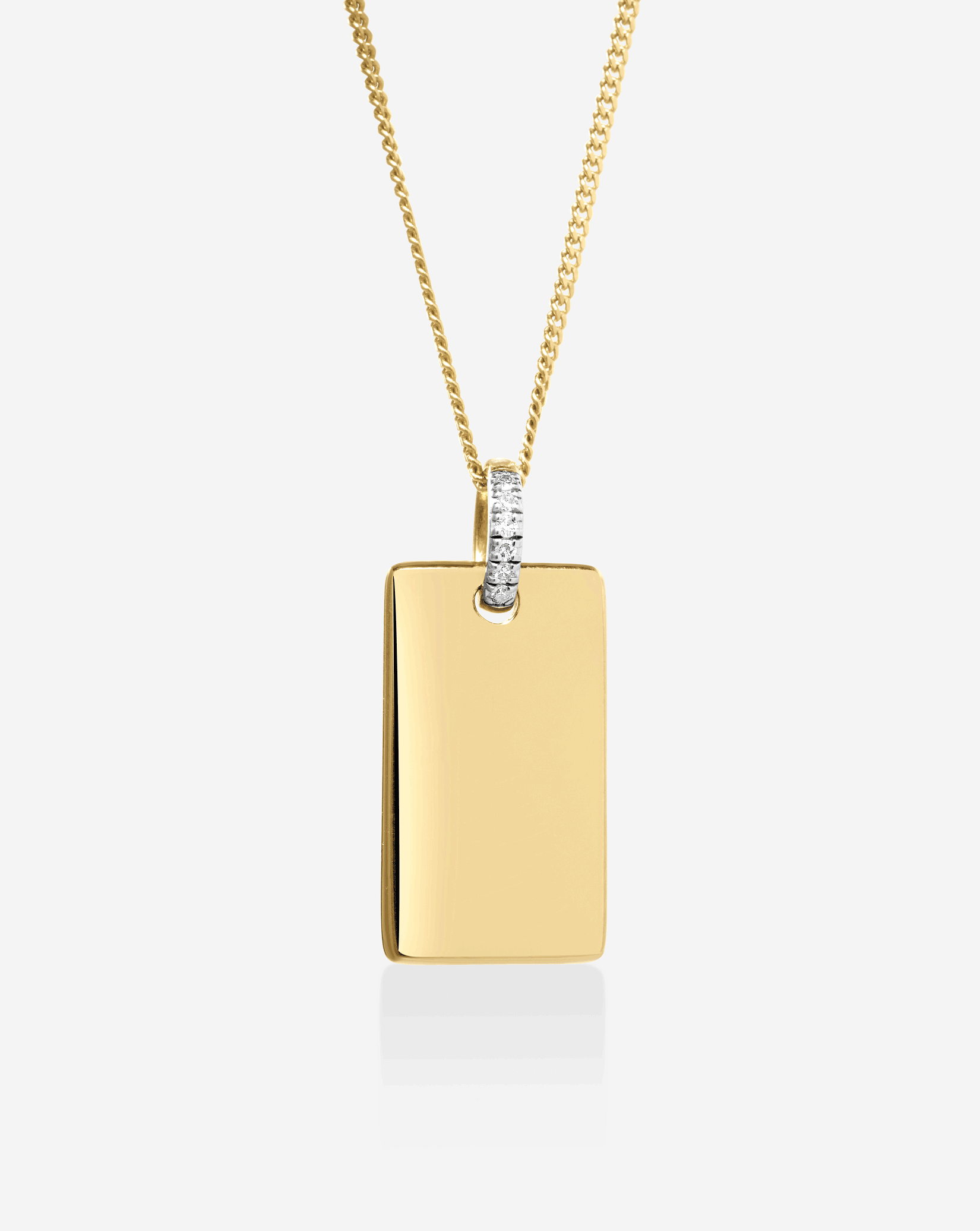 Engravable Rectangle Pendant Necklace