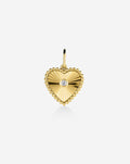 Fluted Heart Diamond Pendant
