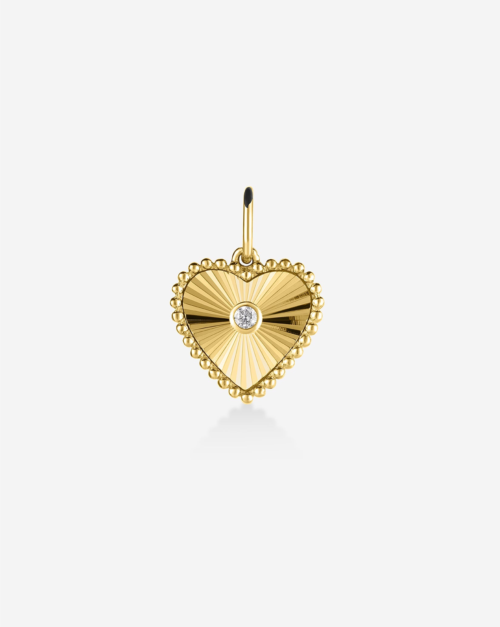 Fluted Heart Diamond Pendant