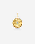 Fluted Round Diamond Pendant
