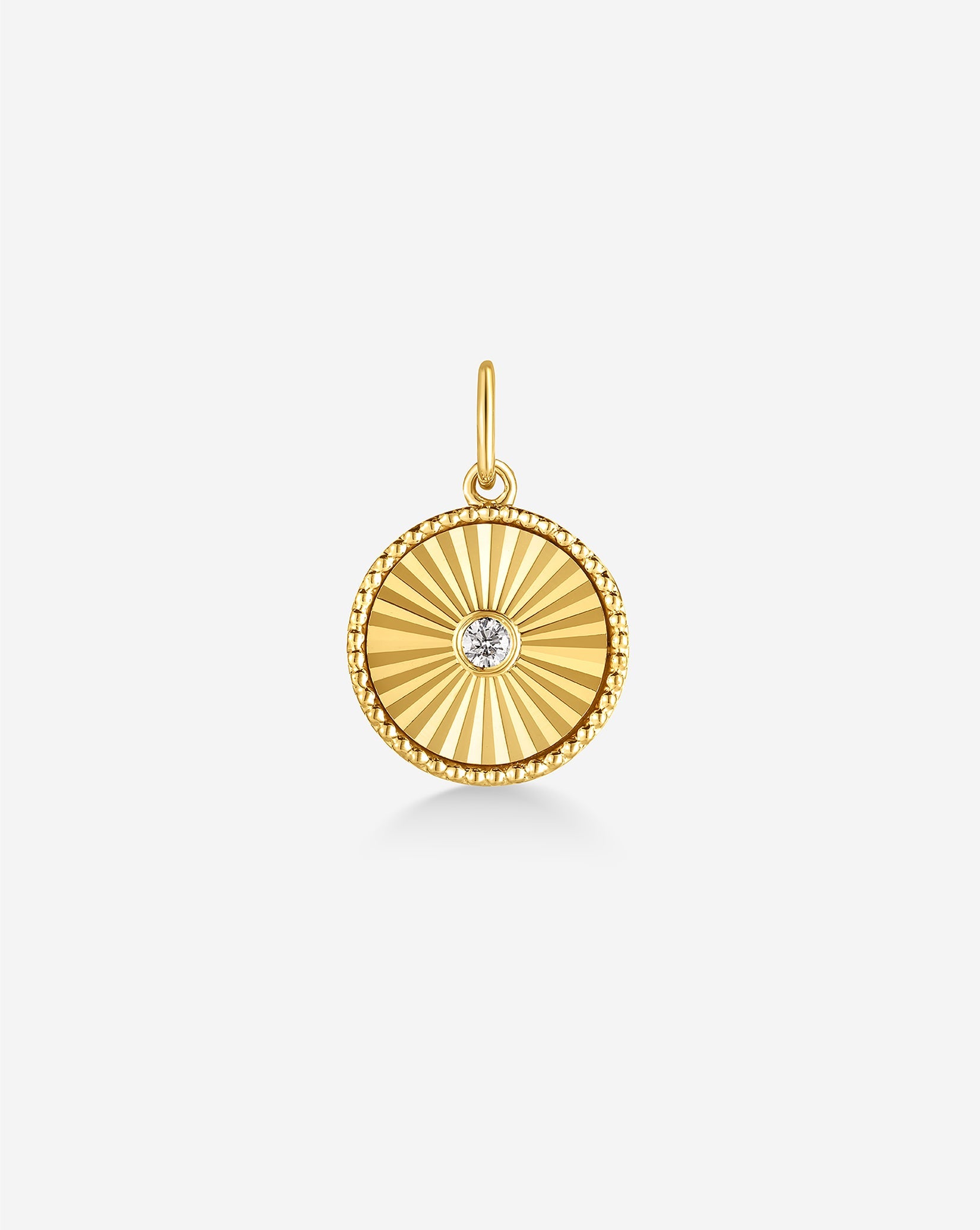 Fluted Round Diamond Pendant