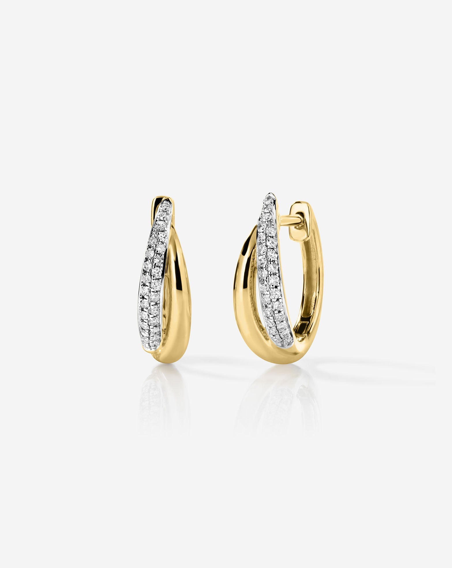 Double Row Diamond Hoops
