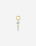 Drop Round Lab Diamond Huggie Charm