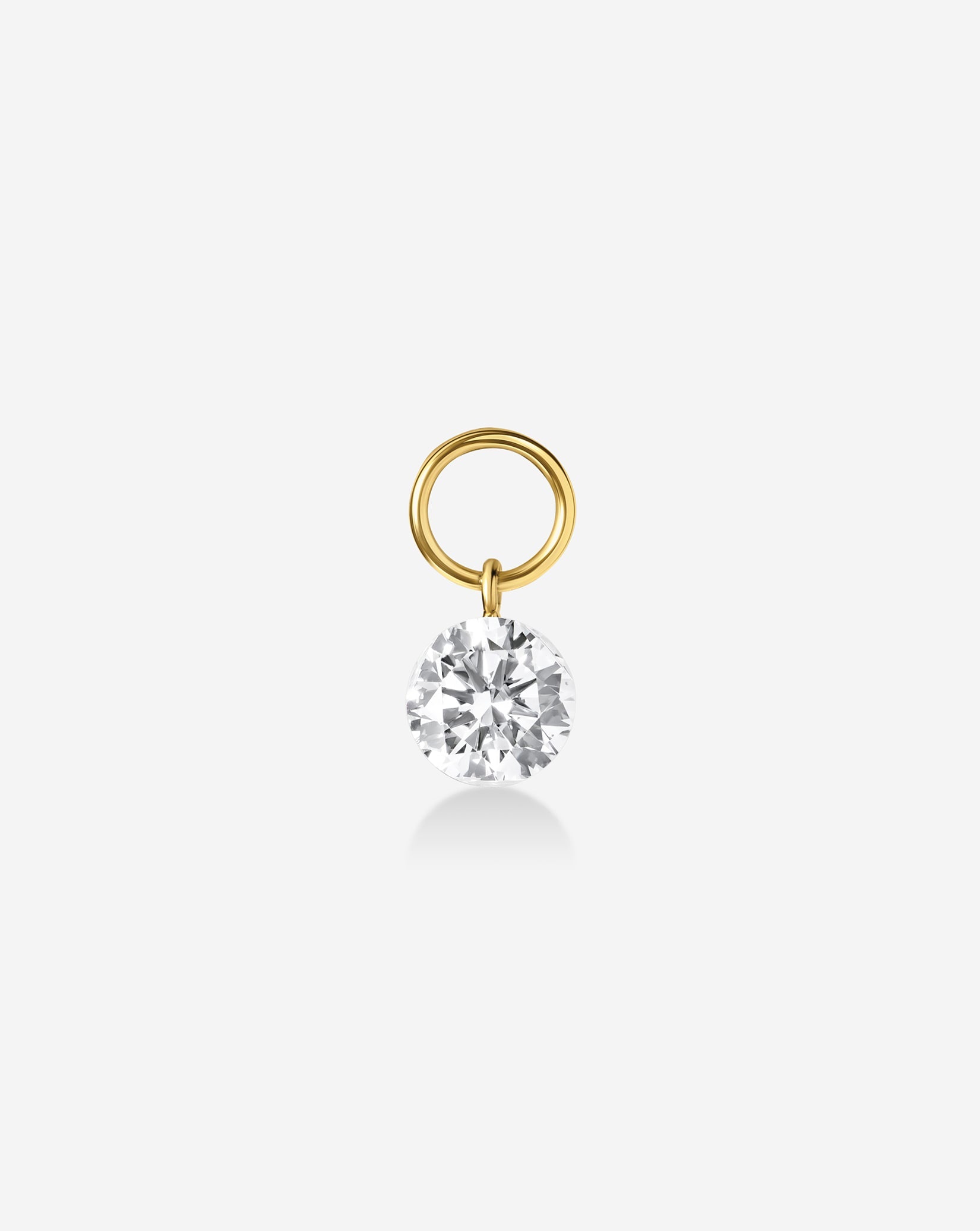 Round Lab Diamond Huggie Charm