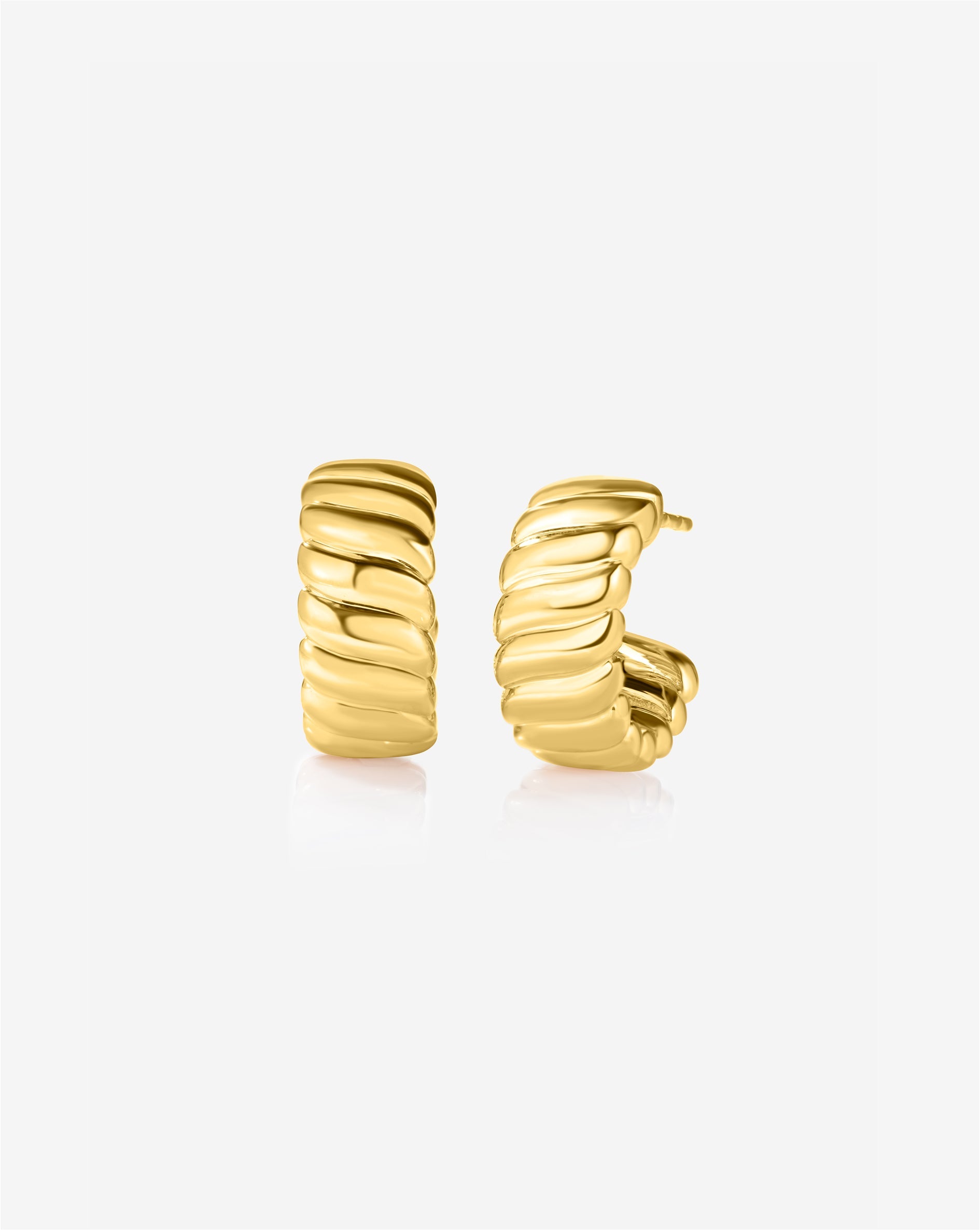 Wavy Gold Huggies