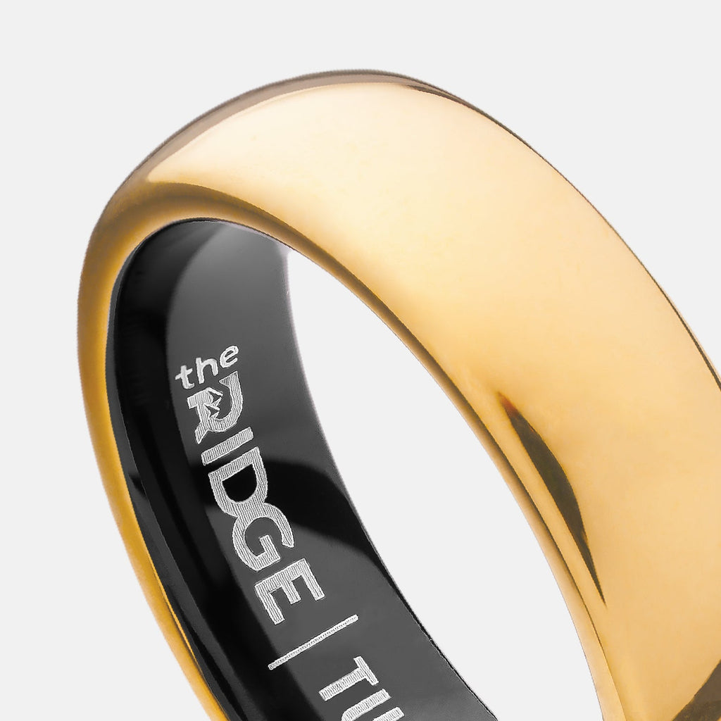 Ridge 6mm Rounded Ring Set - 24K Gold
